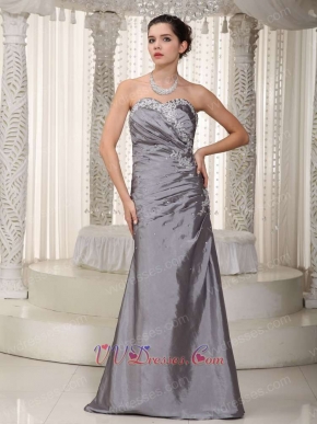 Gray Sweetheart Floor-length Prom Dress Taffeta Cheap Price Night Club