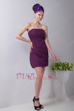 Pretty Strapless Wedding Party Bridesmaid Dress Purple