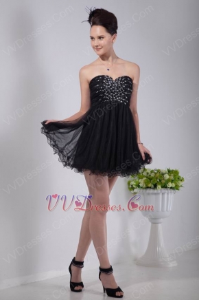 Noble Sweetheart Black Net Sweet 16 Dresses With Beading