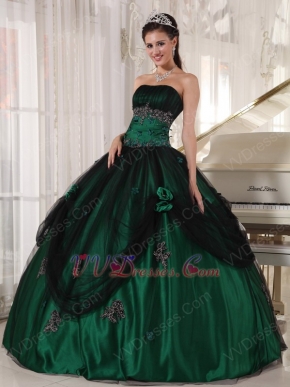 Puffy Floor-length Dark Green Quinceanera Dress 2014