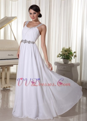 Cache White Pure Long Prom Dress For Foramal Evening Wear Inexpensive