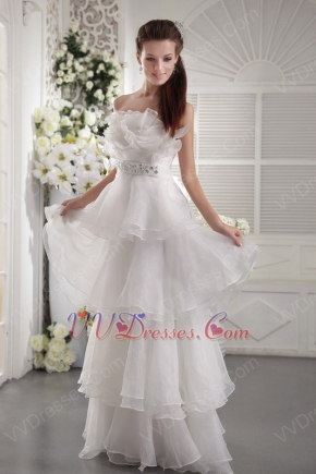 Hot Sell Layers Floor-length Organza Skirt Wedding Dress On Sale