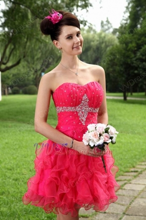 Cute Mini Organza Graduation Ceremony Dresses For Girl