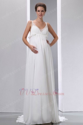 Designer Straps Ivory Maternity Wedding Dress For Discount