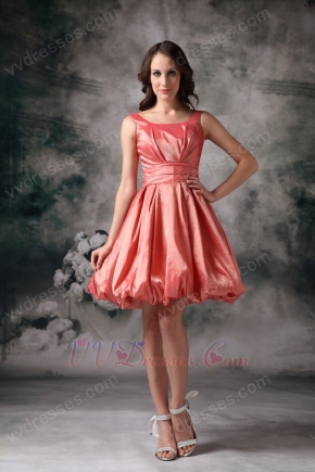 Square Short Coral Red Homecoming Dress By Tidebuy