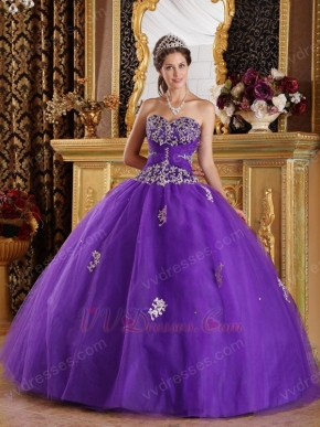 Appliqued Top Designer Floor Length Ball Dress To Quinceanera