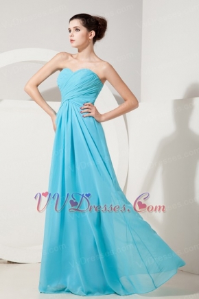 Aqua Blue Vintage Cheap Long Bridesmaid Dress For Junior Girl lovely