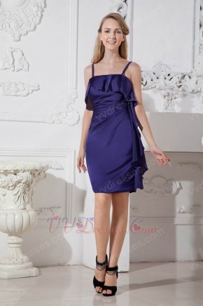 Sexy Spaghetti Straps Sheath Navy Blue Short Prom Dress Under $100