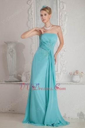 Noble Strapless Coloured Diamond Light Blue Princess Prom Dress