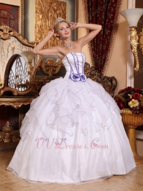 Lavender Details Ruffle Skirt Strapless 2014 Quinceanera Dress