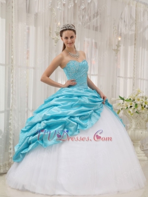 Aqua Floor Length Skirt Allure Quinceanera Dress For Teenagers