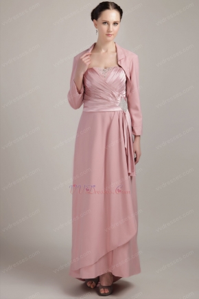 Light Coral Square Mother Of The Bride Dress With Jacket