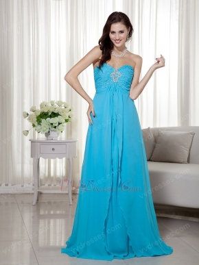 Sweetheart Aqua Blue Chiffon Boutiques with Prom Dresses