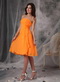 Sunrise Orange Strapless Knee-length Bridesmaid Dress Junior lovely