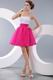 Strapless Fuchsia Dresses For Sweet 16 Party With Crystals