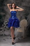 Royal Blue Sweetheart Lace Up Short Prom Dress Knee Length Sexy