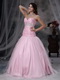 Baby Pink Sweetheart Beading Dresses For Quince Wear Like Princess