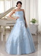 Appliqueds With Beading Over Skirt Light Blue Quinceanera For Military Ball Like Princess