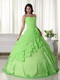 Spring Green Floor-length Chiffon Quinceanera Dress 2014 Like Princess