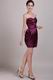 Column Sweetheart Top Designer Burgundy Short Prom Dress